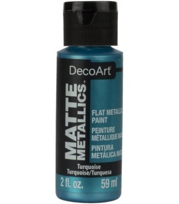 DecoArt Turquoise Matte Metallics Craft Paints. 2oz